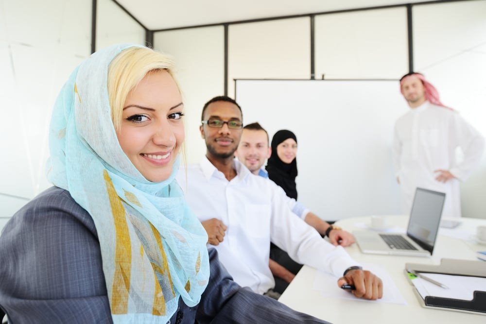 Group of Arabic business people at work-1